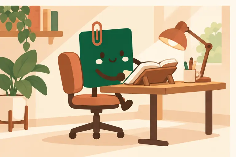 Mascot Daily Log Coffee ngồi đúng tư thế với bàn ghế phù hợp để học bài lâu tại quán