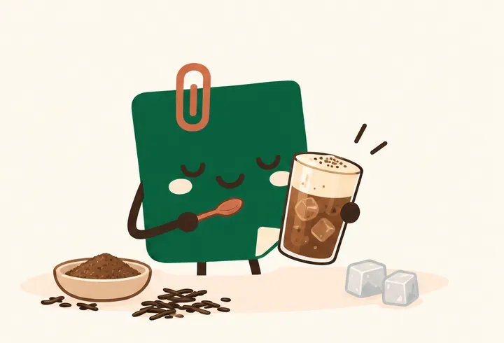 Mascot Daily Log Coffee thưởng thức houjicha muối đá với lớp kem mặn béo